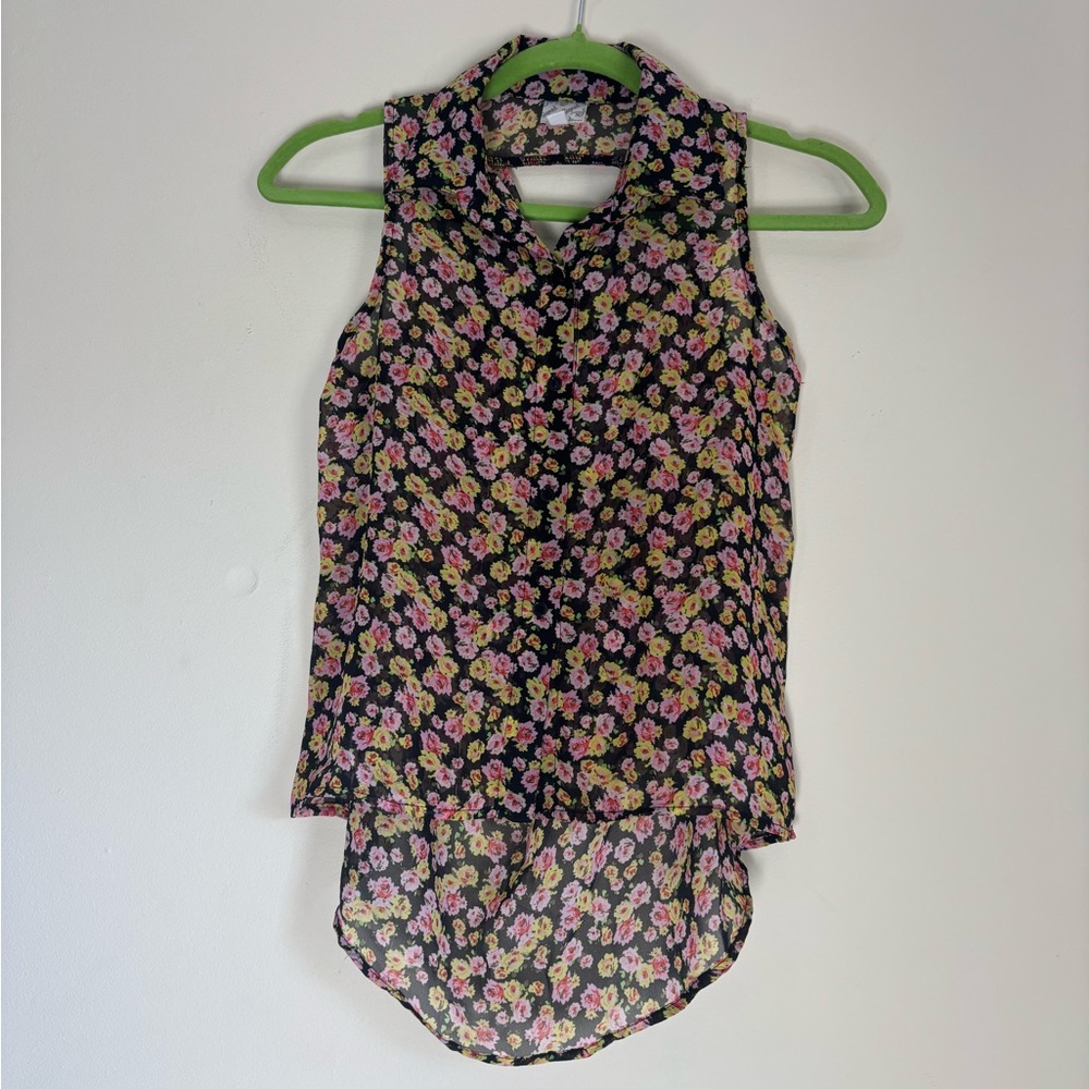 Disney Black Floral Blouse